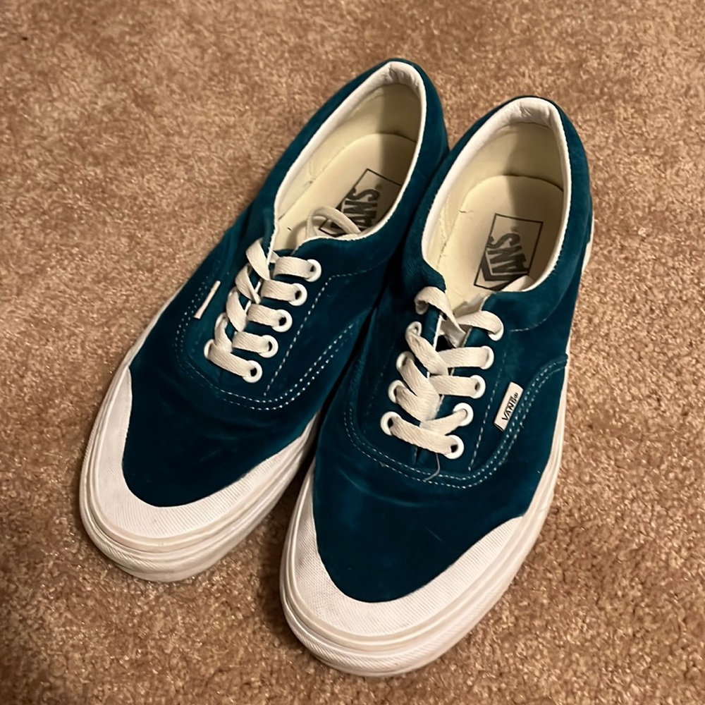 Vans blue/turquoise velvet shoes
